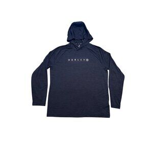 Hurley Men's Lightweight Long Sleeve Stretch Pullover Hoodie/Sweatshirt Navy XL